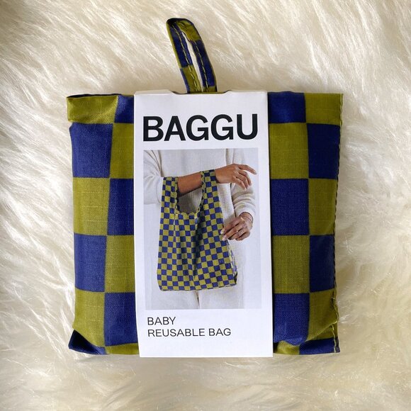 NWT Baby Baggu - Pear Navy Check - Picture 1 of 5